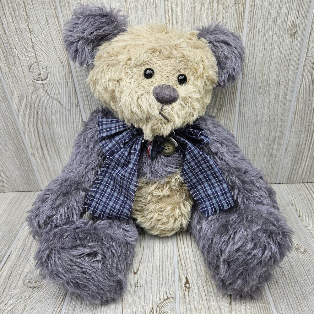 Ashton-Drake Galleries Pamela Wooley Theo Teddy‎ Bear #0768 2000 Plaid Bow Blue